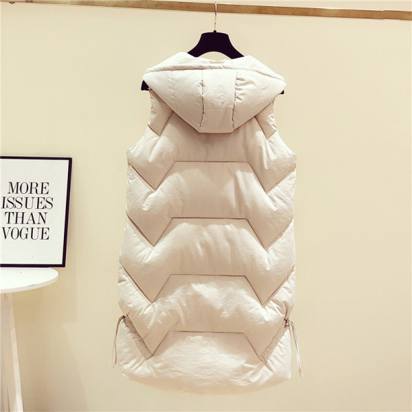 Női mindennapi téli mellény - hosszú modell fehér és kék színben