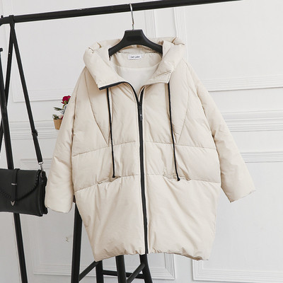 Női őszi-téli kabát széles modell fekete-fehér színben