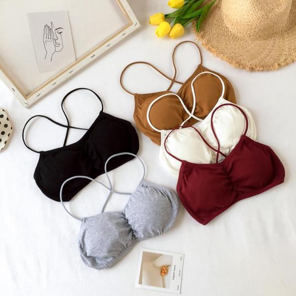 Női alkalmi melltartó vékony pántokkal szürke, fekete, barna, fehér és bordó színben