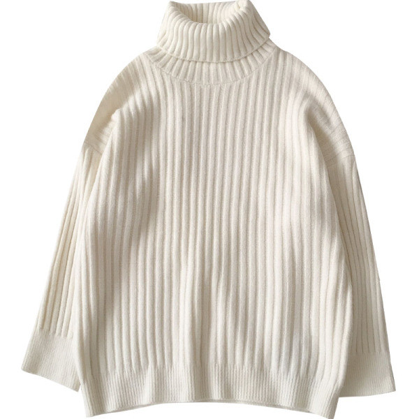 Modern női pulóver fekete-fehér színben pólógallérral