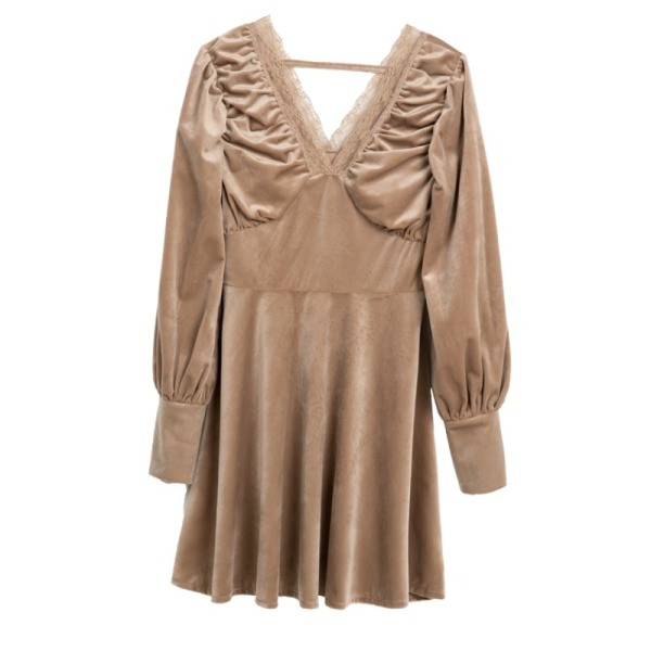 Model elegant de rochie de dama in bej si negru