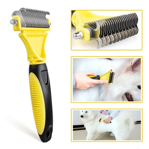 Kétoldalas eszköz kisállatszőr eltávolítására sárga színben