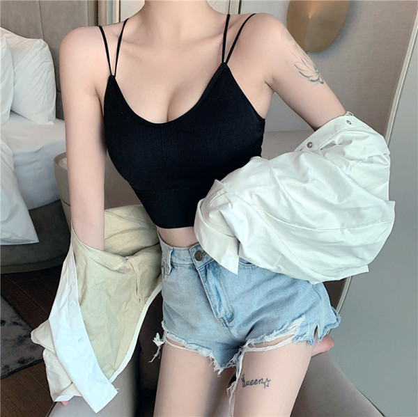 Casual γυναικείο μπουστάκι με λεπτές λωρίδες σε γκρι, άσπρο, πράσινο, μαύρο και καφέ χρώμα