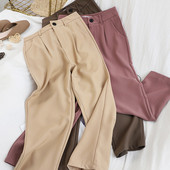 Női alkalmi nadrág egyenes modell öt színben, magas derékkal