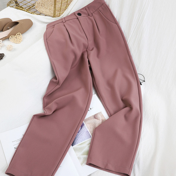 Női alkalmi nadrág egyenes modell öt színben, magas derékkal