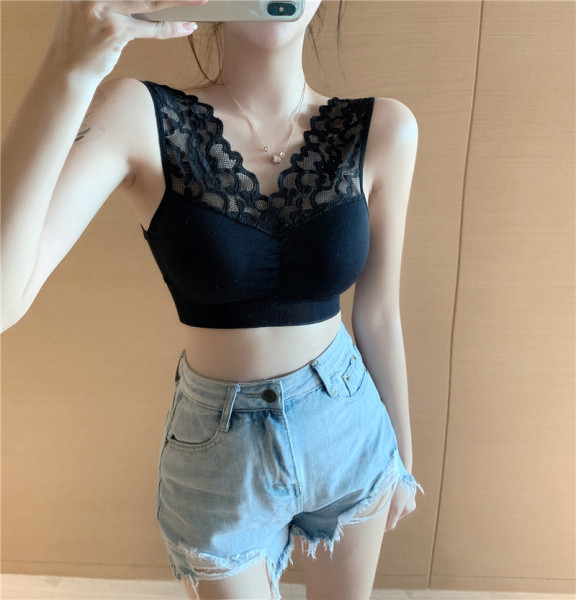 Elegáns női mellszoba csipkepántokkal, zöld, fekete, szürke és rózsaszín színben