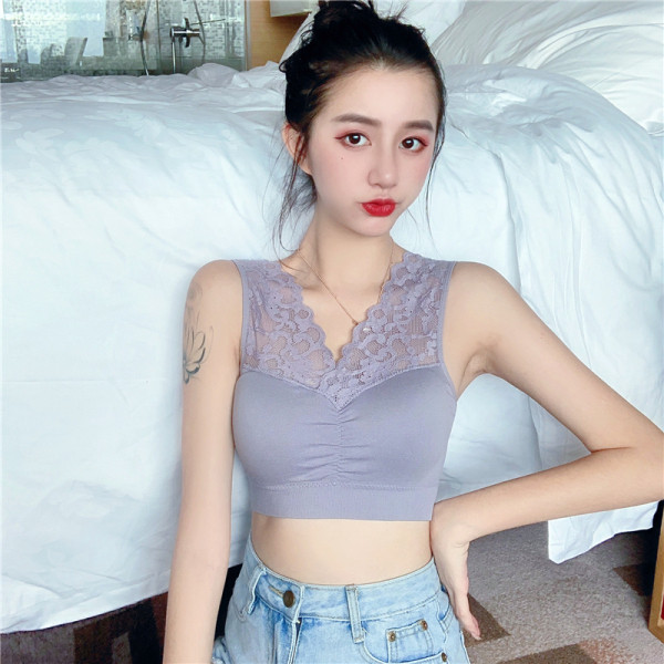 Elegáns női mellszoba csipkepántokkal, zöld, fekete, szürke és rózsaszín színben