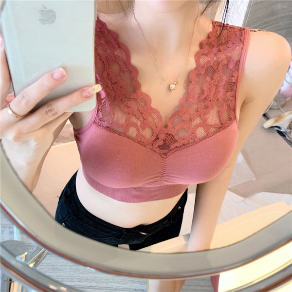 Elegáns női mellszoba csipkepántokkal, zöld, fekete, szürke és rózsaszín színben