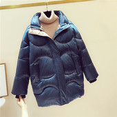 Női őszi-téli kabát hosszú modell fekete és kék színben