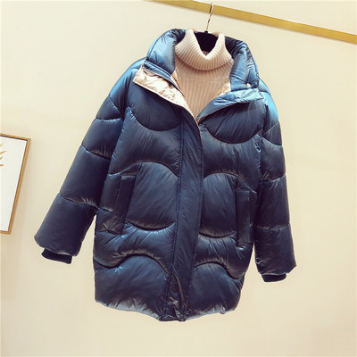 Női őszi-téli kabát hosszú modell fekete és kék színben