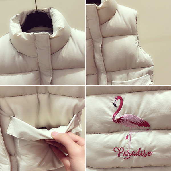 ÚJ Női alkalmi mellény, hátoldalán fekete és bézs színben hímzéssel