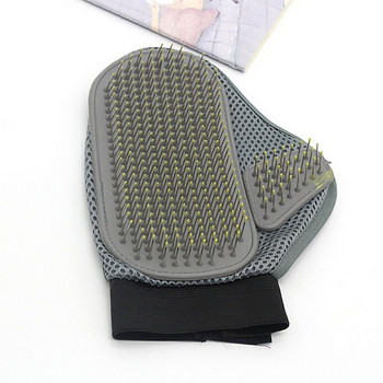 Ръкавица за отстраняване на косми от домашен любимец в сив цвят 