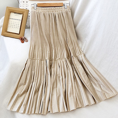 Redős női bársony szoknya retro stílusban gumírozott derékkal