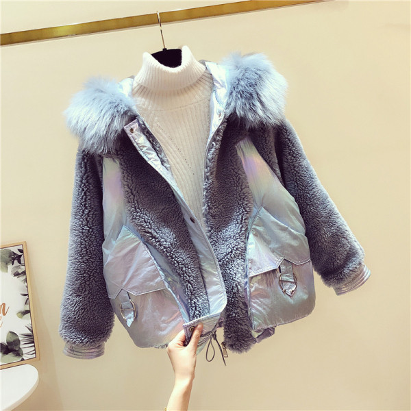 ÚJ Modern női téli tollkabát kapucnival és zsebekkel kék, fehér, rózsaszín és bézs színben