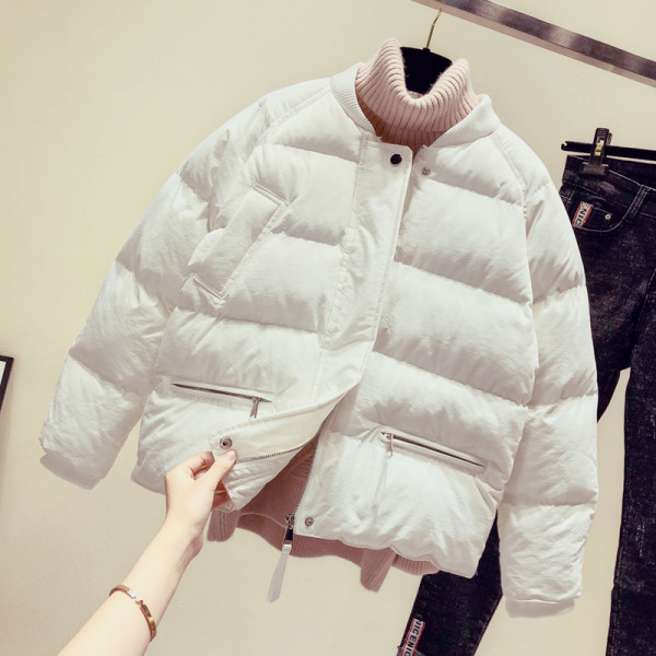 Geaca de iarna casual de dama cu buzunare in alb, negru, albastru si bej