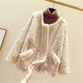 Női téli pehelykabát barna, bézs, rózsaszín, kék és zöld zsebekkel