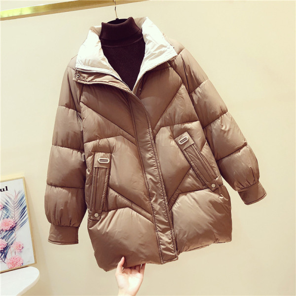 Női alkalmi téli kabát normál hosszúságú zsebekkel, sárga, fekete, barna, kék és bézs színben