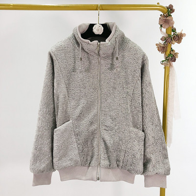 Lezser pulóver cipzárral és zsebekkel rózsaszín, szürke és fekete színben