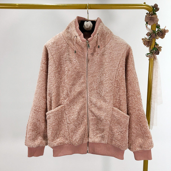 Lezser pulóver cipzárral és zsebekkel rózsaszín, szürke és fekete színben