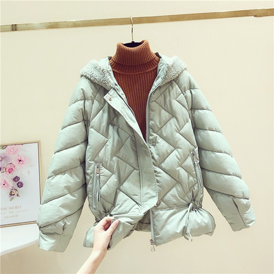 Őszi-téli női kabát kapucnival fehér, fekete, sárga és zöld színekben