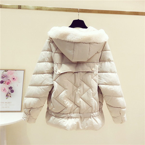 Őszi-téli női kabát kapucnival fehér, fekete, sárga és zöld színekben