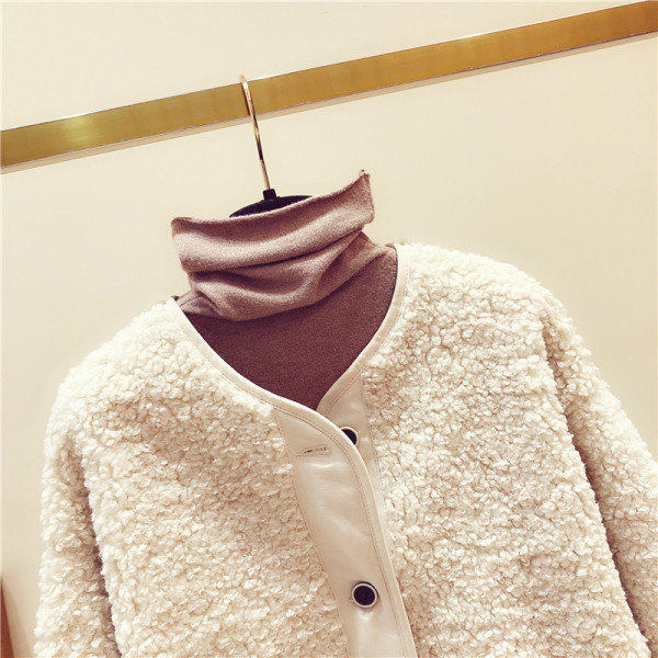 Modern női kabát gombos barna és bézs színben