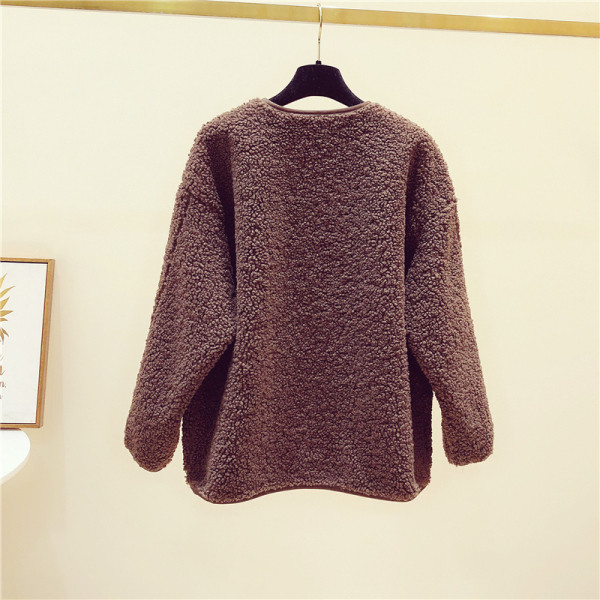 Modern női kabát gombos barna és bézs színben