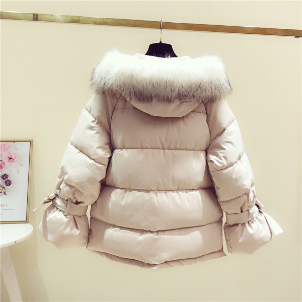 Modern női téli kabát kapucnival, fehér, fekete, zöld és rózsaszín színben