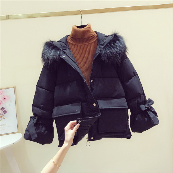 Modern női téli kabát kapucnival, fehér, fekete, zöld és rózsaszín színben