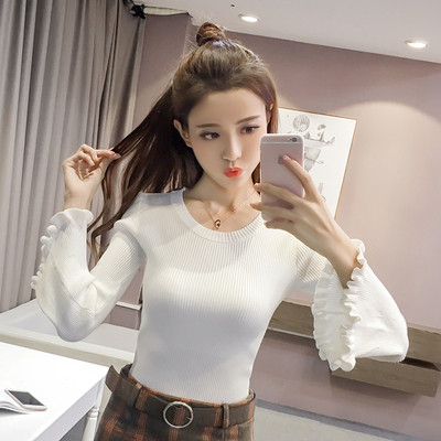 Bluza de dama in negru, bej si negru Model Slim cu decolteu rotund