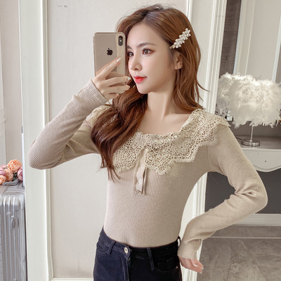 Modern női blúz fekete, narancssárga és bézs színben, csipkével és gombokkal