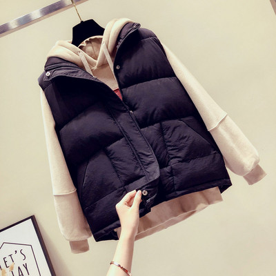 Alkalmi női mellény kerek nyakkivágással, fekete és bézs színben