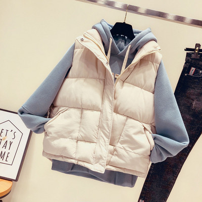 Alkalmi női mellény kerek nyakkivágással, fekete és bézs színben