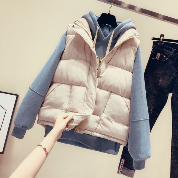 Alkalmi női mellény kerek nyakkivágással, fekete és bézs színben