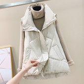 Női alkalmi A-vonalú mellény fekete-fehér színben