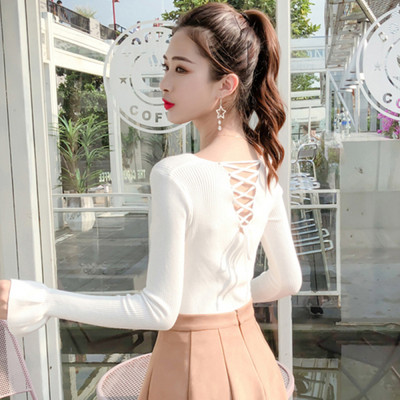 Bluza de dama moderna in mai multe culori cu cravate si decolteu in V