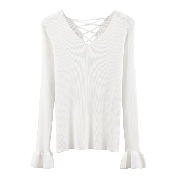 Bluza de dama moderna in mai multe culori cu cravate si decolteu in V