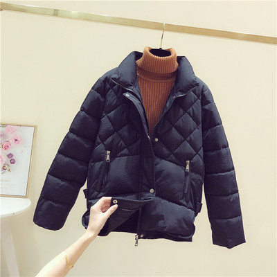 Geaca de iarna de dama lungime standard in alb si negru