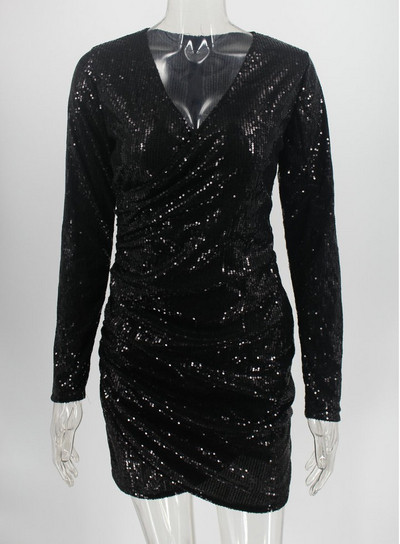 Modern rövid ruha mély V-nyakú bordó, ezüst, arany és fekete színnel