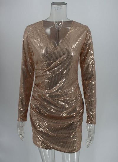 Modern rövid ruha mély V-nyakú bordó, ezüst, arany és fekete színnel