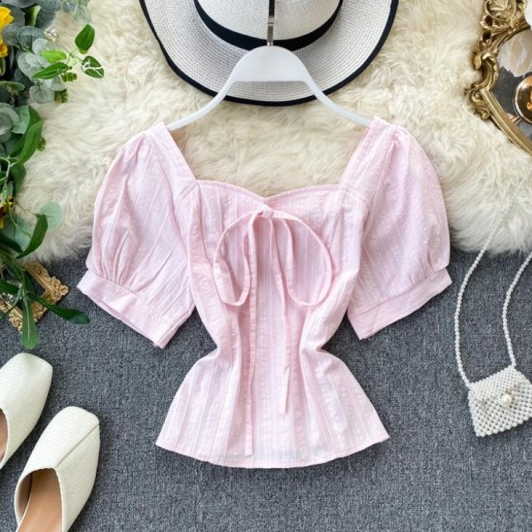 Női ing rövid ujjal és nyakkendővel több színben