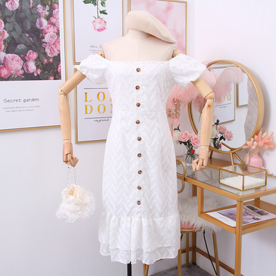 Γυναικείο φόρεμα με λαιμόκοψη και κουμπιά σε ροζ, κίτρινο, λευκό και μπλε χρώμα