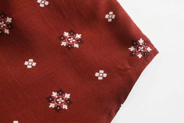 Alkalmi női ing egyenes modell fürtök bordó színben