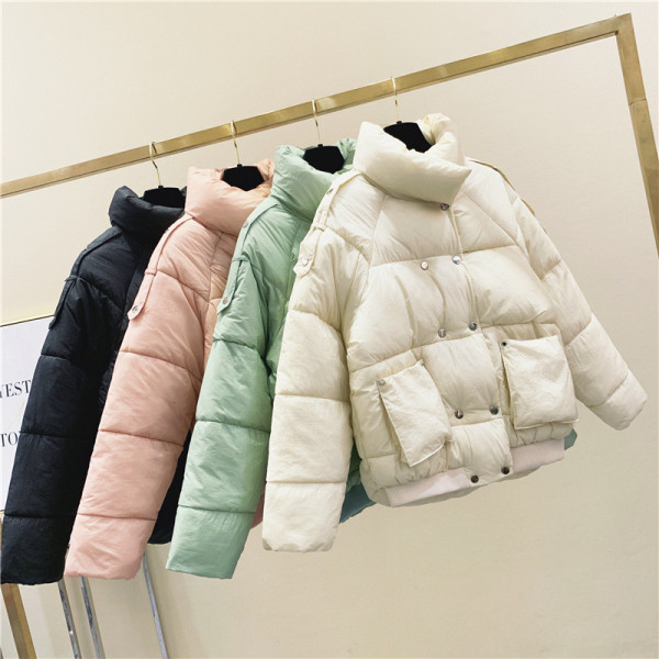 Geaca de dama toamna-iarna cu buzunare in culorile verde, roz, negru si bej