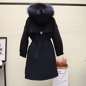 ΝΕΟ μοντέλο γυναικείο μπουφάν με κουκούλα - μακρύ μοντέλο σε μαύρο χρώμα