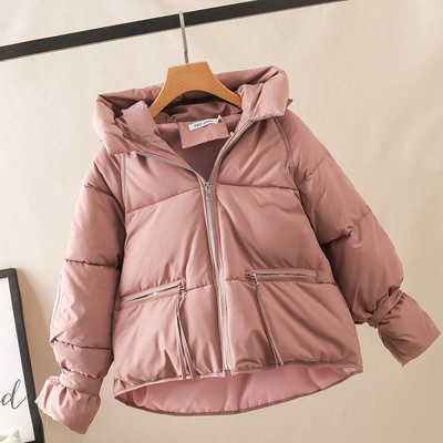 Női alkalmi őszi-téli kabát kapucnival rózsaszín, piros, sárga, fehér, zöld és fekete színben