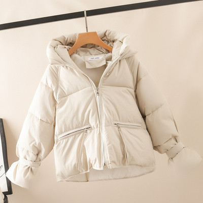 Női alkalmi őszi-téli kabát kapucnival rózsaszín, piros, sárga, fehér, zöld és fekete színben