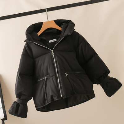 Női alkalmi őszi-téli kabát kapucnival rózsaszín, piros, sárga, fehér, zöld és fekete színben