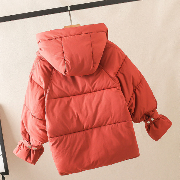 Női alkalmi őszi-téli kabát kapucnival rózsaszín, piros, sárga, fehér, zöld és fekete színben