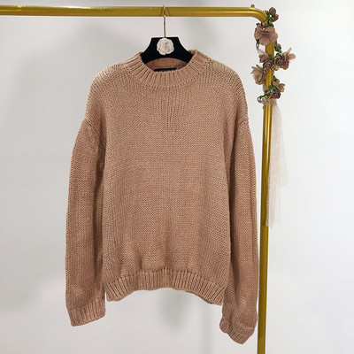 Széles őszi-téli pulóver sima modell rózsaszín és zöld színben